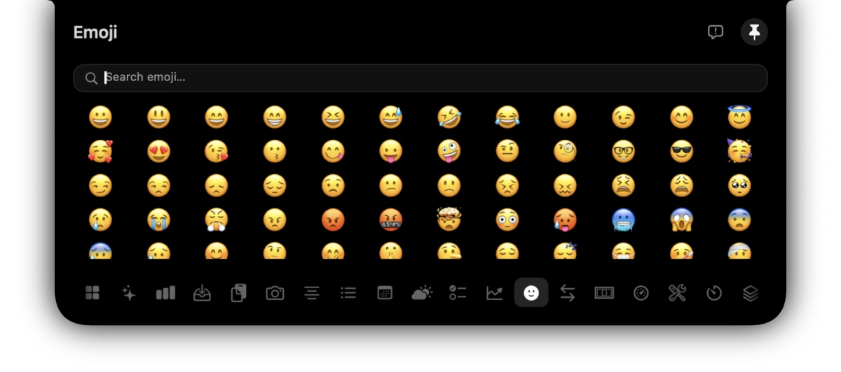 Emoji in the OmniNotch panel